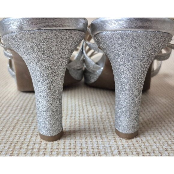 Naturalizer Baylor Silver Women's Size 8W Heels Pumps Sparkle Glitter Prom Event - Picture 10 of 14